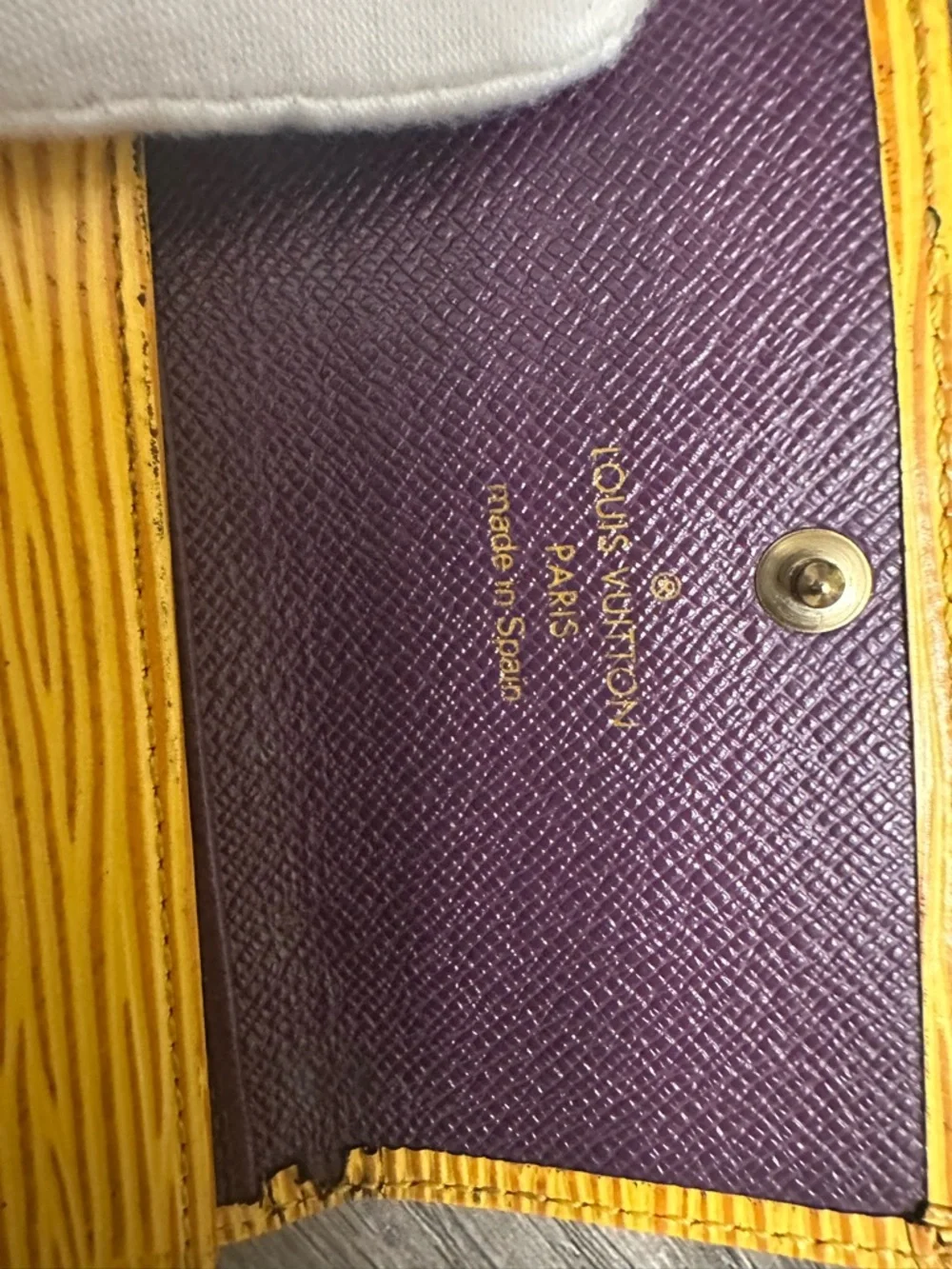 Louis Vuitton Yellow Epi wallet key holder